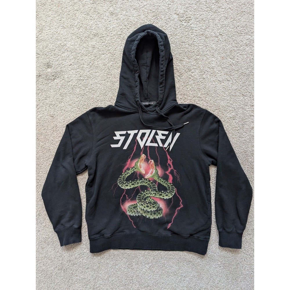 Stolen Girlfriends Club Snake Lightning Graphic Hoodie Black Mens M Streetwear